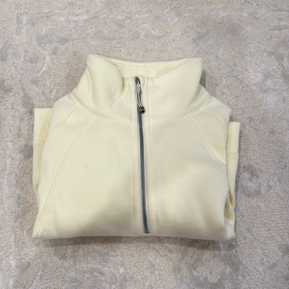 Lululemon scuba funnel 1/2 zip butter yellow